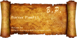 Barna Pamfil névjegykártya